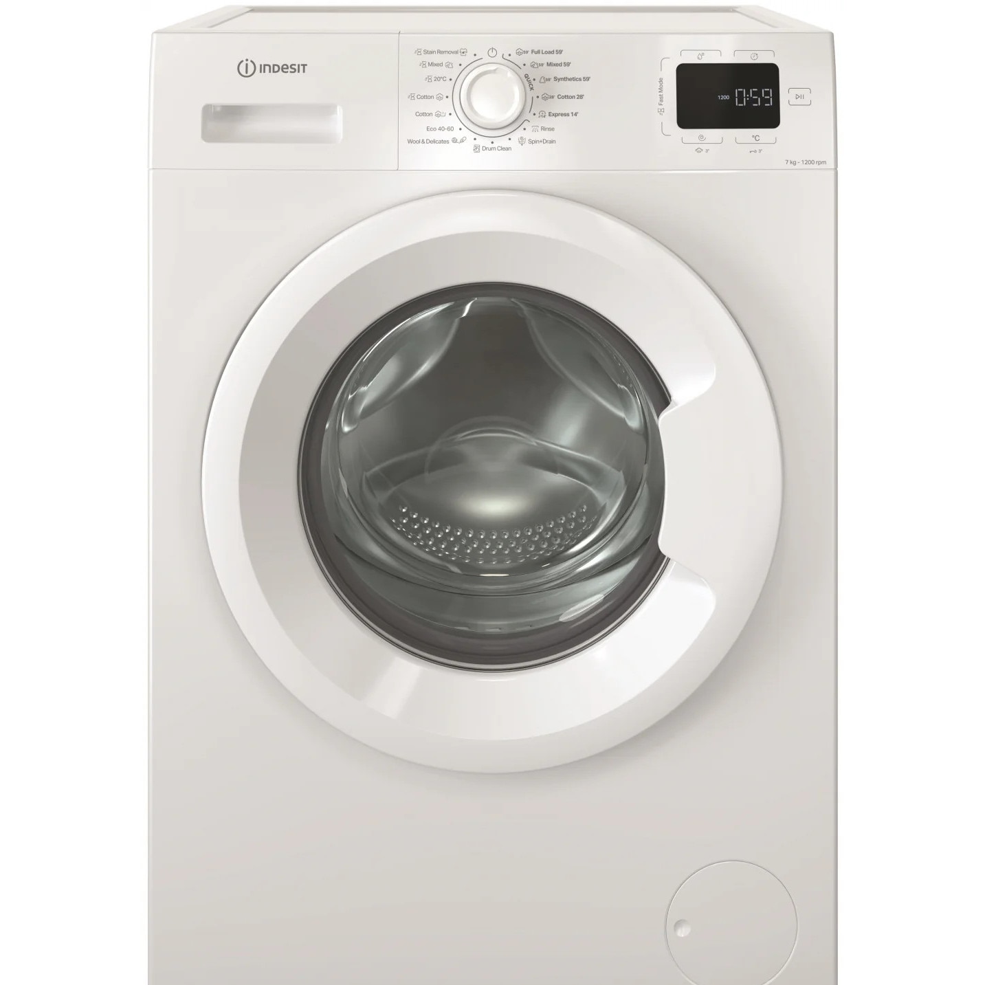 Masina de spalat rufe Indesit IM 762 MY TIME EE, Steam, 5 programe rapide, 1200 rpm, 7 kg, Clasa A, Alba