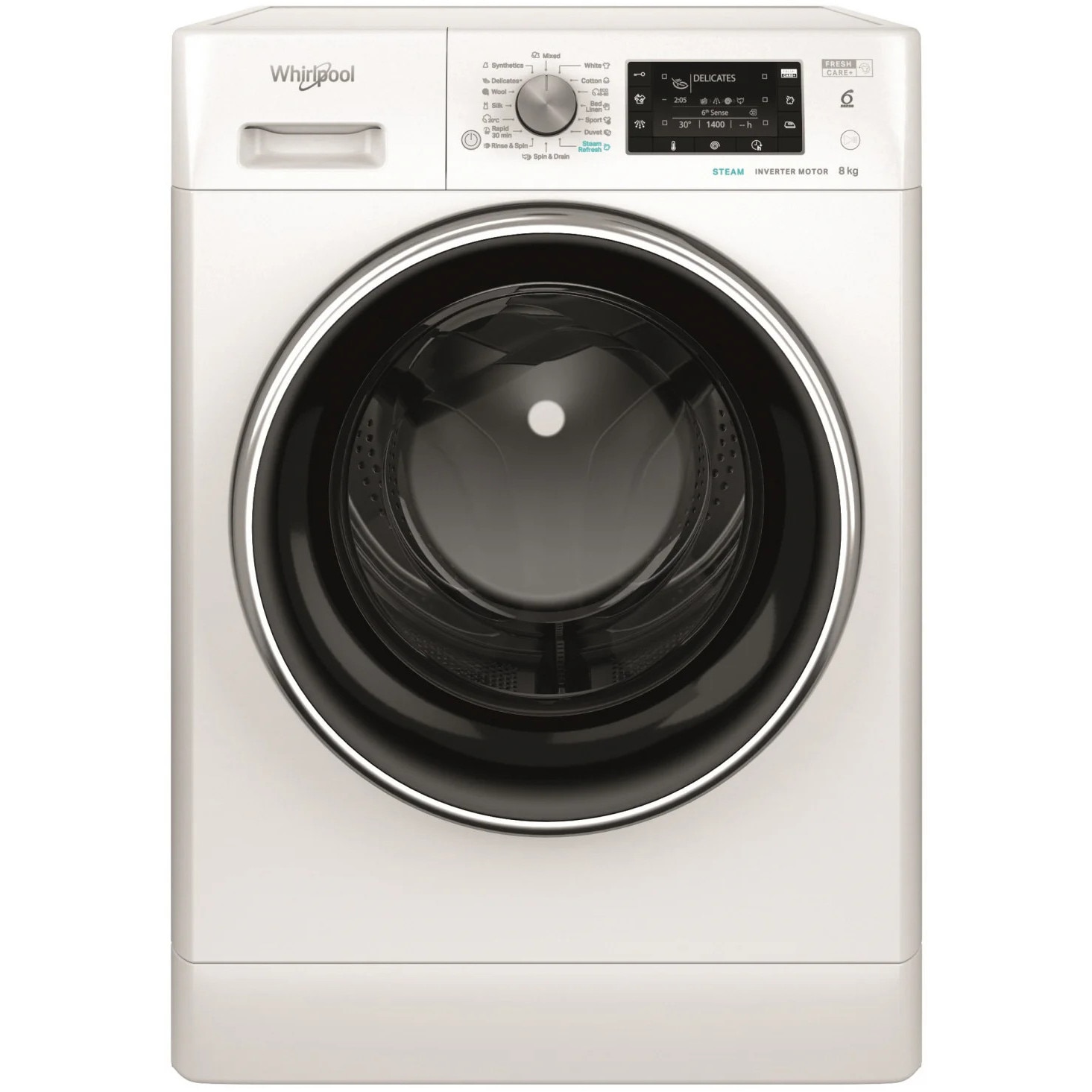Masina de spalat rufe Whirlpool FFD 8489 BCV EE, 6th Sense, FreshCare+, Steam Refresh, 1400 rpm, 8 kg, Clasa A, Alba