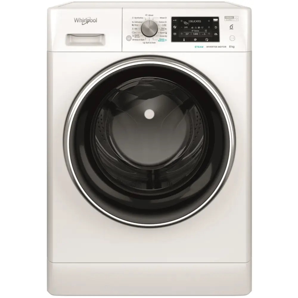 Masina de spalat rufe Whirlpool FFD 8489 BCV EE, 6th Sense, FreshCare+, Steam Refresh, 1400 rpm, 8 kg, Clasa A, Alba