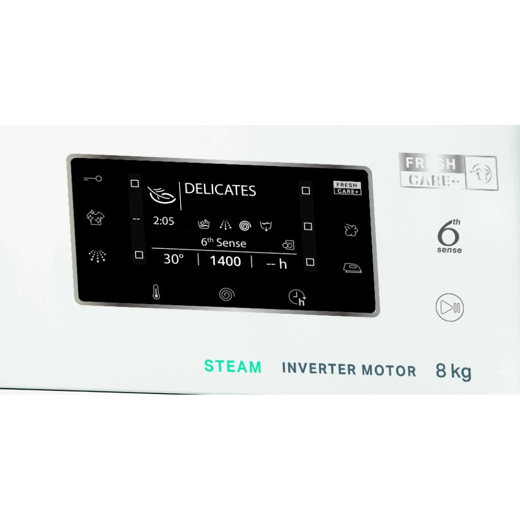 Masina de spalat rufe Whirlpool FFD 8489 BCV EE, 6th Sense, FreshCare+, Steam Refresh, 1400 rpm, 8 kg, Clasa A, Alba