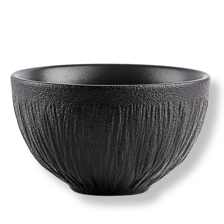 Bol ciorba/supa/legume/desert, salatiera portelan, Mare, Negru, 1600 ml, Slatestone, Wilmax England