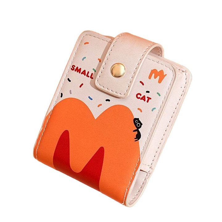 Portfard cosmetic pentru ruj cu oglinda, piele ecologica, cu oglinda, pentru 3 rujuri, dimensiuni 10x7.5x3cm, multicolor