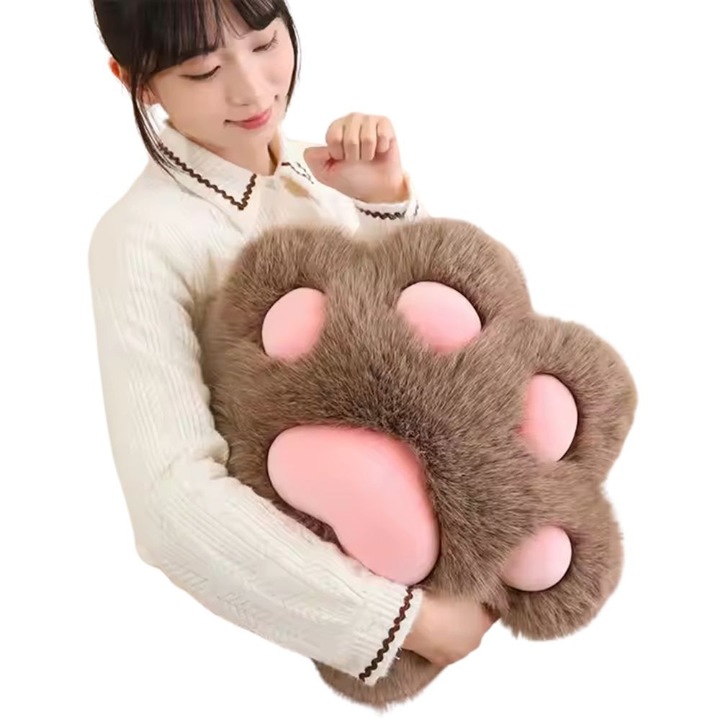 Jucarie de Plus, Tip Perna, Umplutura Hipoalergenica, 40 cm, Culoare Maro/Roz, Impact Vision®