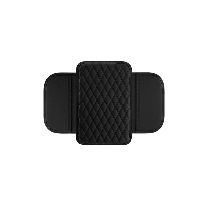 Husa auto MESEVEN pentru cotiera, cu buzunare laterale, rezistenta la zgarieturi, neagra, 30.8x20cm