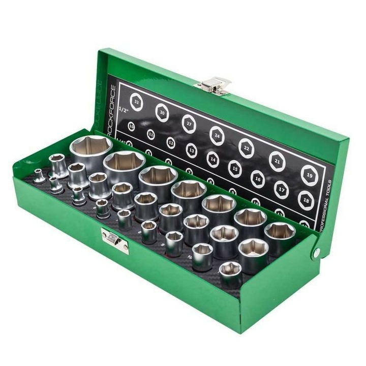 Set chei ROCKFORCE 25el. 1/2" 1/4" 4-32mm