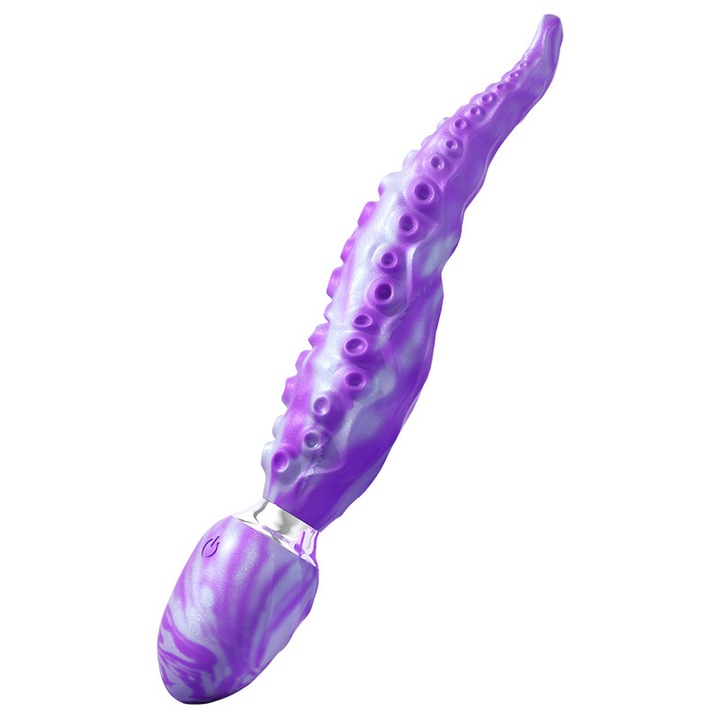 Вибратор Octopus, 10 режима на вибрация, Медицински силикон, Водоустойчив, 22x5.2x4.2 см, Лилав