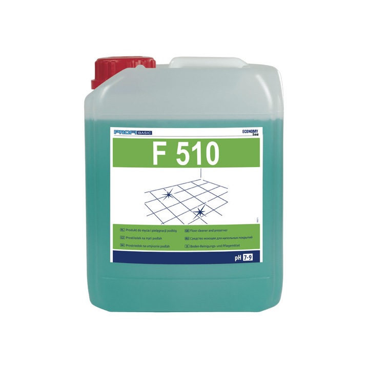 Lakma F510 padlótisztító folyadék, 5l, tömény, öblítést nem igénylő, virágos illatú