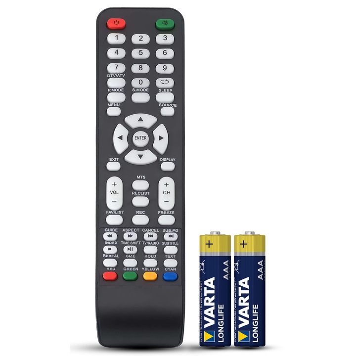 Telecomanda compatibila Starlight 20DM3500, 22DM3500, 24DM3500, 32DM3500, 40DM5500, 43DM5500, TEMIX®, neagra, baterii incluse