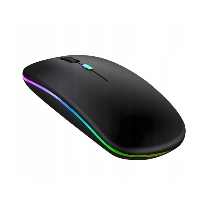 Vezeték nélküli egér RGB világítással, 2,4 GHz, fekete, 11x6x2,5 cm