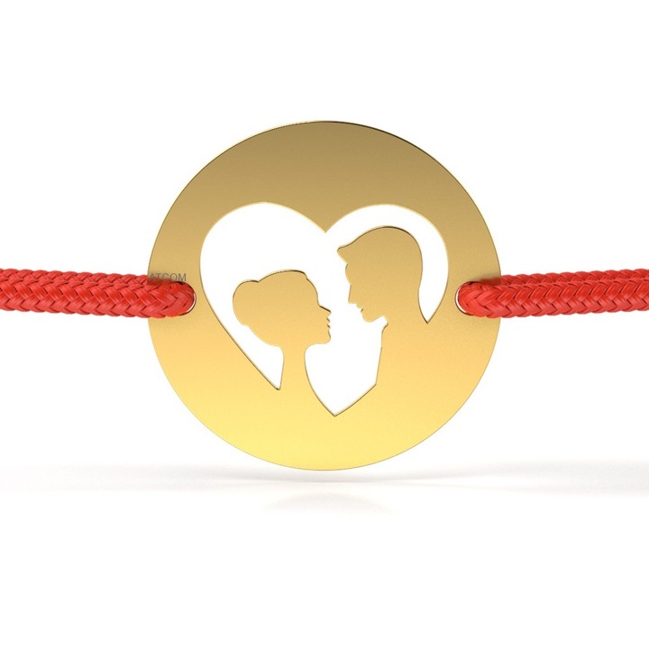 Sárga arany karkötő Banut Love story zsinórral