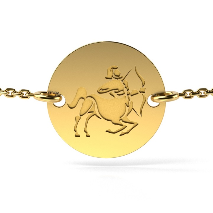 Bratara cu lantisor din aur galben model Sagetator