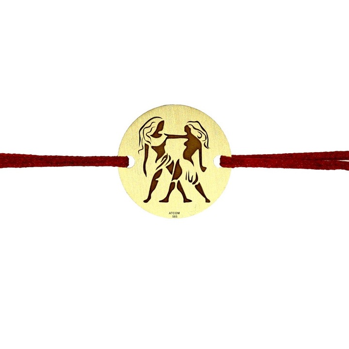 Atcom ikrek állatövi karkötő, sárgaarany