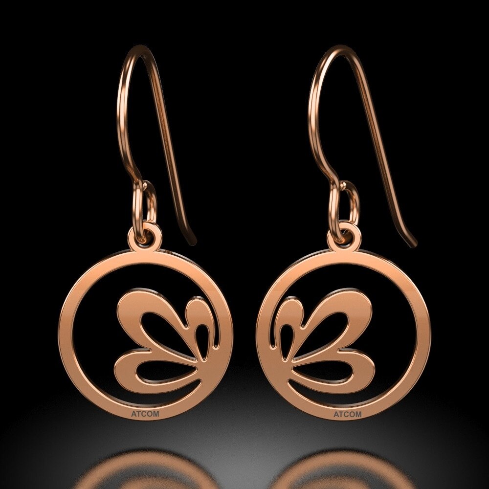 Cercei din aur roz model Floare de lotus - eMAG.ro