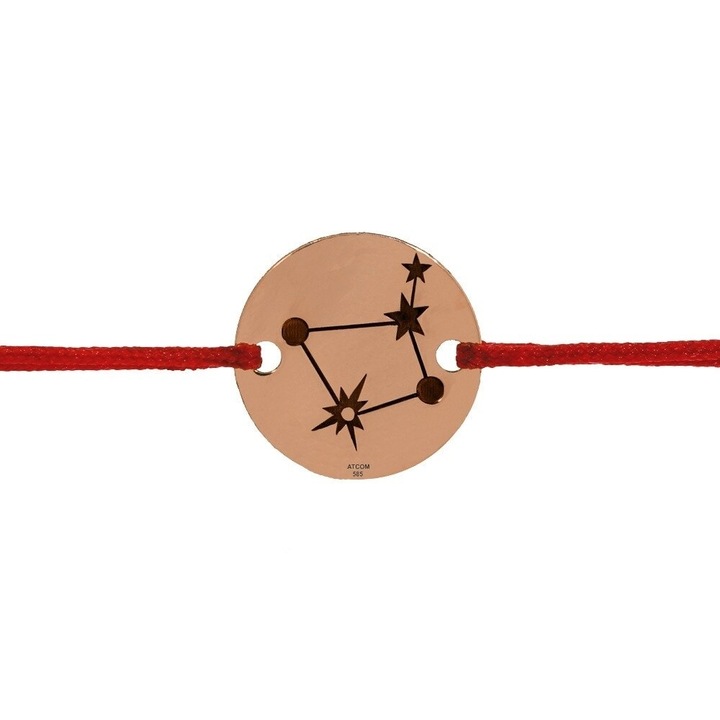 Mérleg csillagképű karkötő rózsaszín arany