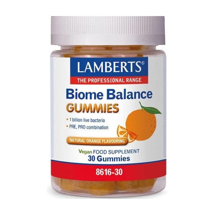 Gummies Lamberts Biome Balance cu probiotice, aroma naturala de portocala, 30 bucati