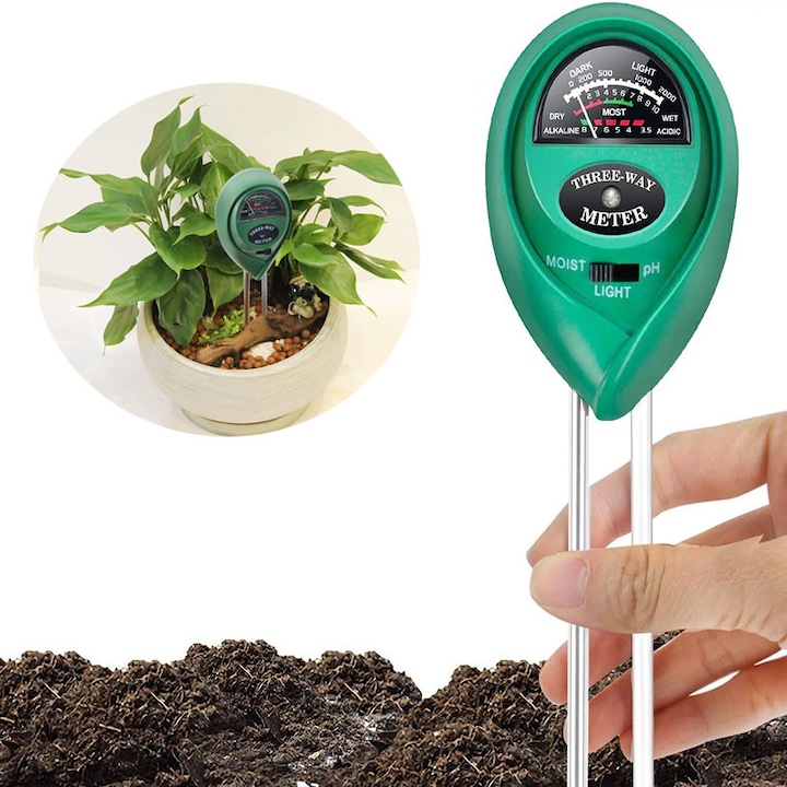 Talaj pH-teszt készlet, AMRINUGL, beltéri és kültéri használatra, elemmentes, pontos, időtakarékos