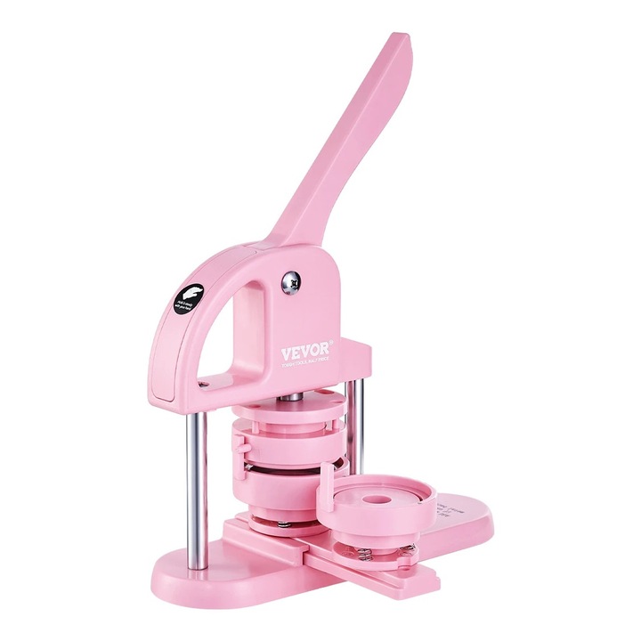 Masina de facut nasturi 3 in 1 VEVOR, cu cartea Magic Book Mr. Panda, roz, dimensiuni 285x90x345mm