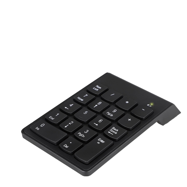 Tastatura numere wireless AMRINUGL, design compact, ergonomic, compatibilitate inalta cu PC-uri si laptopuri