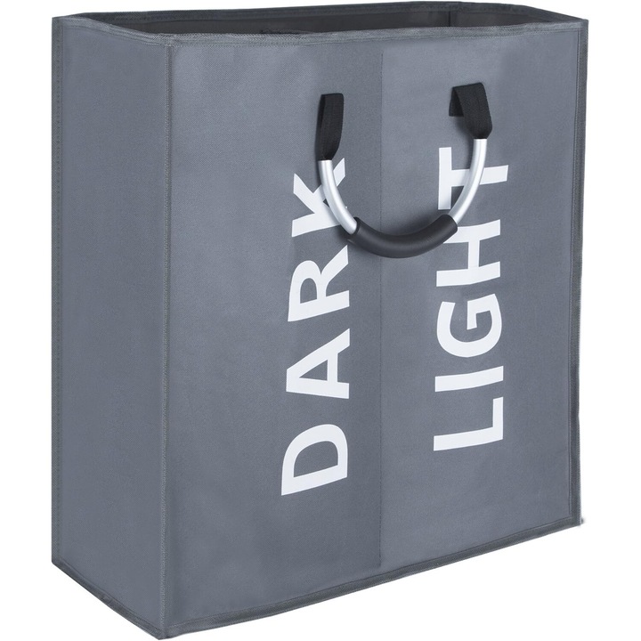 Cos de rufe dublu, AMRINUGL, gri închis, saci detașabili, organizator pliabil