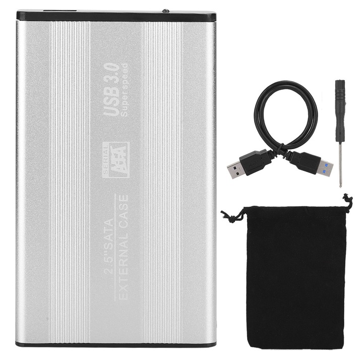 AMRINUGL 2.5-инчов външен твърд диск, бърз трансфер на данни, корпус от алуминиева сплав, компактен, USB 3.0, широка съвместимост