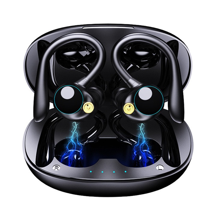Bluetooth Sport fülhallgató, Bluetooth 5.2 HD mikrofonnal, vezeték nélküli fülhallgató ENC zajszűréssel, IP7 vízálló fülhallgató