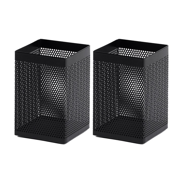 Suport pentru creioane din plasa metalica, AMRINUGL, design elegant, rezistent la coroziune, 14 culori, set organizator birou