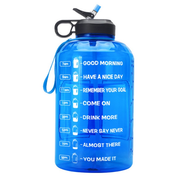 Enforose vizespalack motivációs idézetekkel, ergonomikus fogantyúval, szivárgásmentes fedéllel, BPA-mentes, széles szájú, hordozható, újrafelhasználható