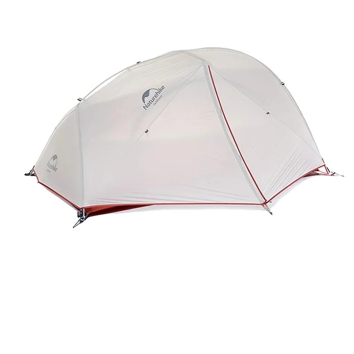 Cort kempingező 2 személyes, 1.95kg, vízálló PU 4000mm, 20D, szürke, összecsukott méret 45x15cm