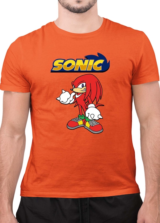 Мъжка Тениска с къс ръкав Таралежът Соник SONIC the Hedgehog OPT Knuckles, Оранжев