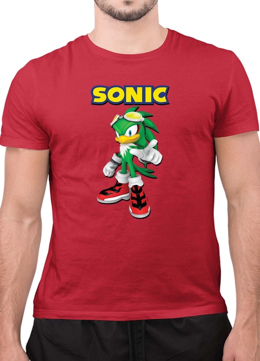 Мъжка Тениска с къс ръкав Таралежът Соник SONIC the Hedgehog OPT Manic 01, Червен