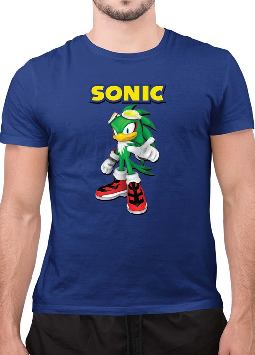 Мъжка Тениска с къс ръкав Таралежът Соник SONIC the Hedgehog OPT Manic 01, Тъмносин