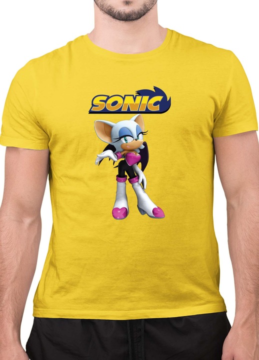 Мъжка Тениска с къс ръкав Таралежът Соник SONIC the Hedgehog OPT Rouge, Жълт