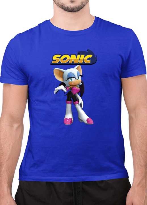Мъжка Тениска с къс ръкав Таралежът Соник SONIC the Hedgehog OPT Rouge, Син, M