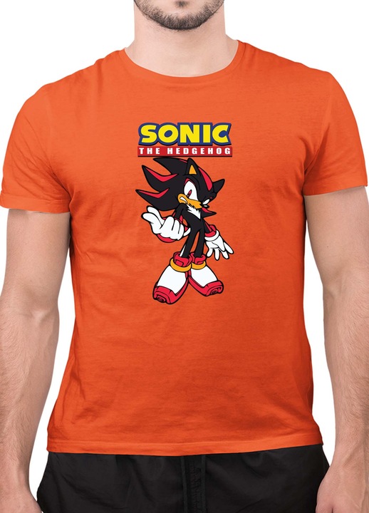Мъжка Тениска с къс ръкав Таралежът Соник SONIC the Hedgehog OPT Shadow 01, Оранжев