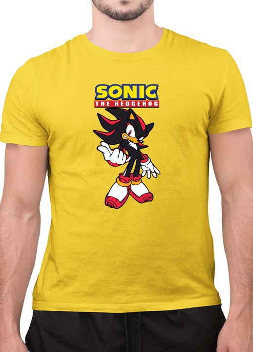 Мъжка Тениска с къс ръкав Таралежът Соник SONIC the Hedgehog OPT Shadow 01, Жълт
