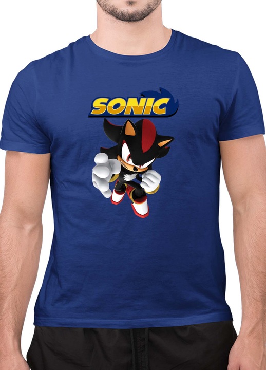 Мъжка Тениска с къс ръкав Таралежът Соник SONIC the Hedgehog OPT Shadow 02, Тъмносин