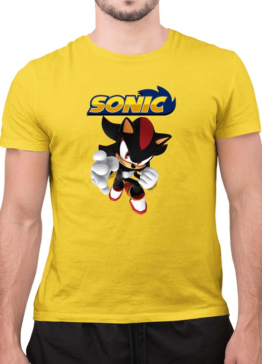 Мъжка Тениска с къс ръкав Таралежът Соник SONIC the Hedgehog OPT Shadow 02, Жълт