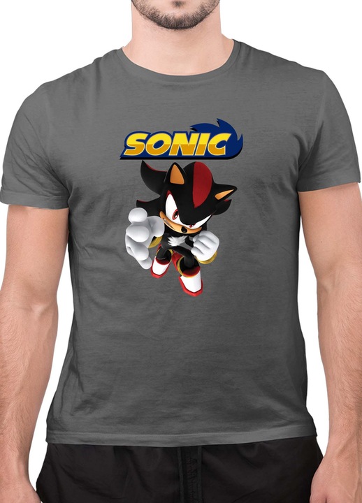 Мъжка Тениска с къс ръкав Таралежът Соник SONIC the Hedgehog OPT Shadow 02, Тъмносив