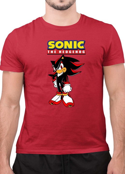 Мъжка Тениска с къс ръкав Таралежът Соник SONIC the Hedgehog OPT Shadow 03, Червен, 3XL
