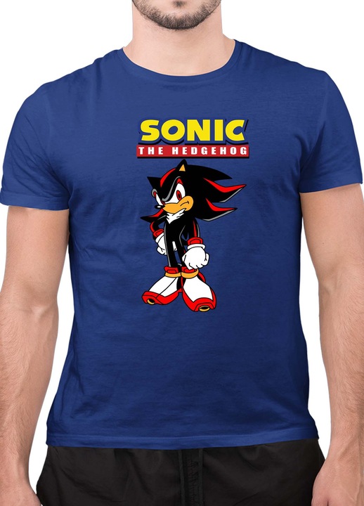 Мъжка Тениска с къс ръкав Таралежът Соник SONIC the Hedgehog OPT Shadow 03, Тъмносин