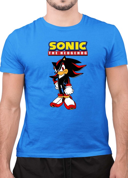 Мъжка Тениска с къс ръкав Таралежът Соник SONIC the Hedgehog OPT Shadow 03, Небесносин