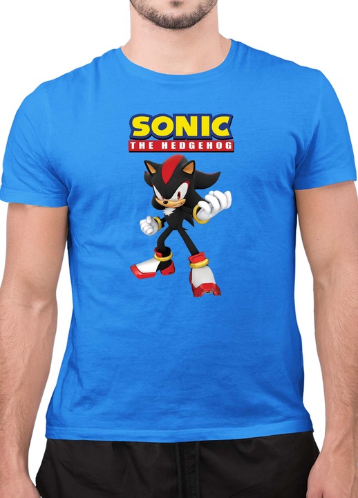 Мъжка Тениска с къс ръкав Таралежът Соник SONIC the Hedgehog OPT Shadow 04, Небесносин