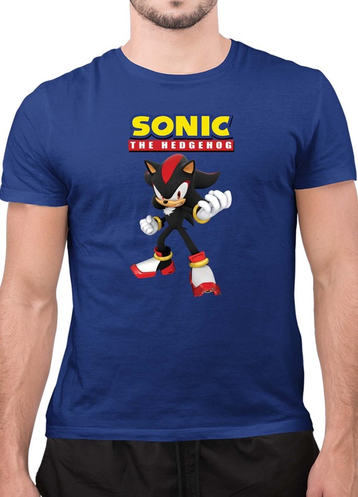 Мъжка Тениска с къс ръкав Таралежът Соник SONIC the Hedgehog OPT Shadow 04, Тъмносин