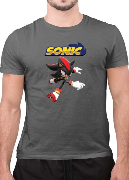 Мъжка Тениска с къс ръкав Таралежът Соник SONIC the Hedgehog OPT Shadow 05, Тъмносив