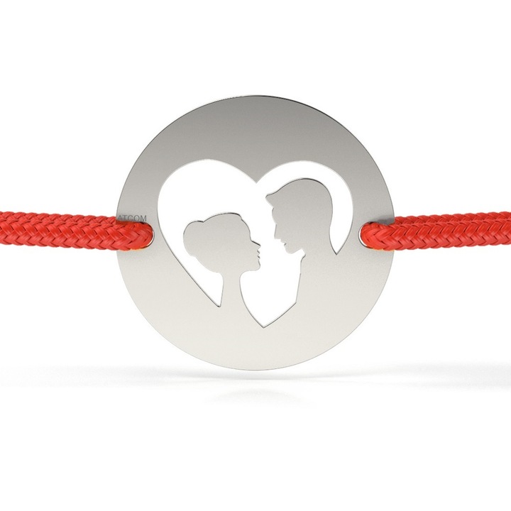 Bratara din aur alb cu snur model Banut Love story