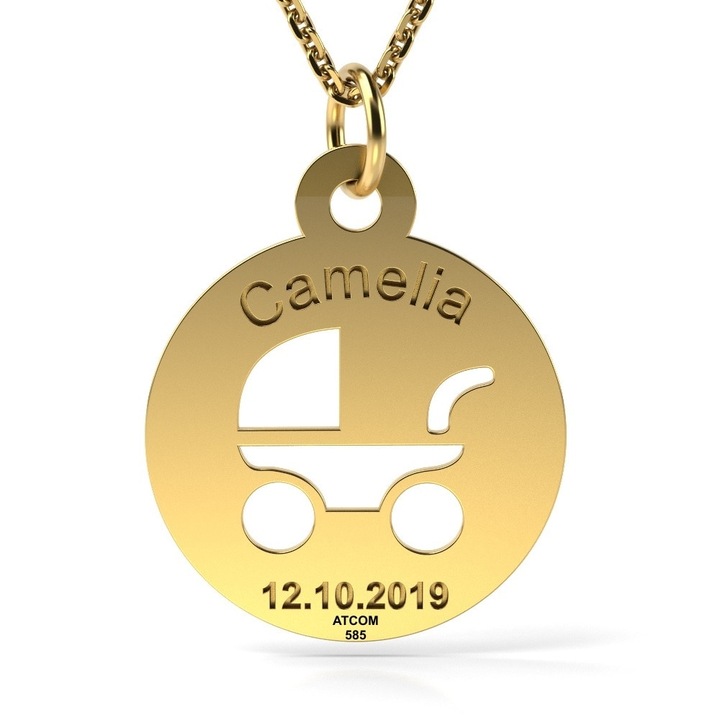 Bambino modell sárga arany függőlánc