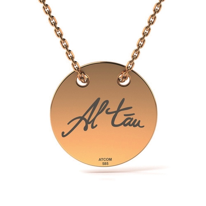 Rózsarany medálos lánc Al tau modellel