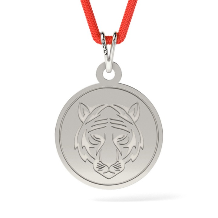 Сребърна висулка с тигър