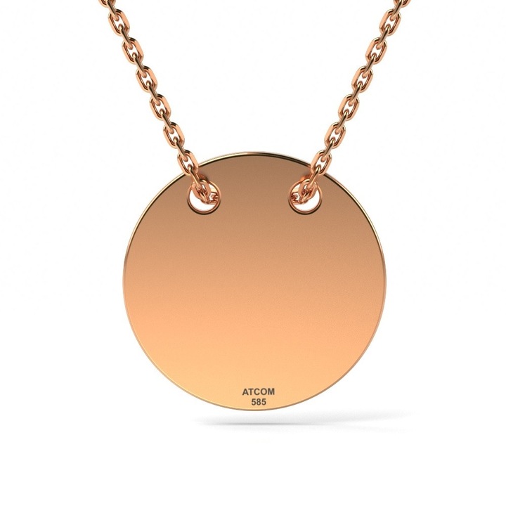 Lantisor cu pandantiv din aur roz model Banut simplu