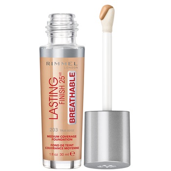 Fond de Ten Rimmel London Lasting Finish 25H Breathable 203 True Beige, 30 ml Fond de Ten Rimmel London Lasting Finish 25H Breathable 203 True Beige, 30 ml